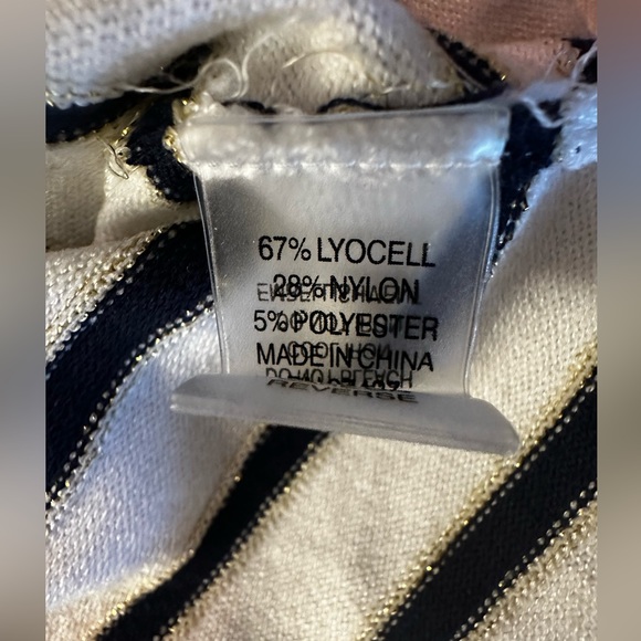 DOLCE CABO  NAUTICAL STRIPE KNIT CARDIGAN WITH BRASS DETAILS SIZE S - Picture 6 of 9